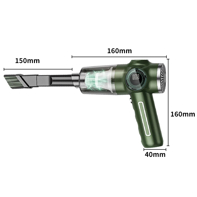 Xiaomi-aspiradora inalámbrica para coche, aspirador de mano de doble uso, potencia de 9800000PA, potente limpieza, eliminación de polvo, multihúmedo y seco