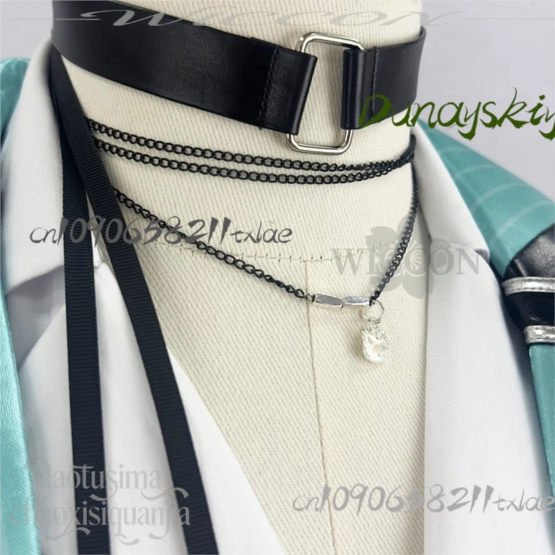 Shop1104340175 Store Vtuber VirtuaReal AZA play Youtuber tume Idol Stage Pu شورت أسود معطف قميص سروال حزام حفلة الهالوين