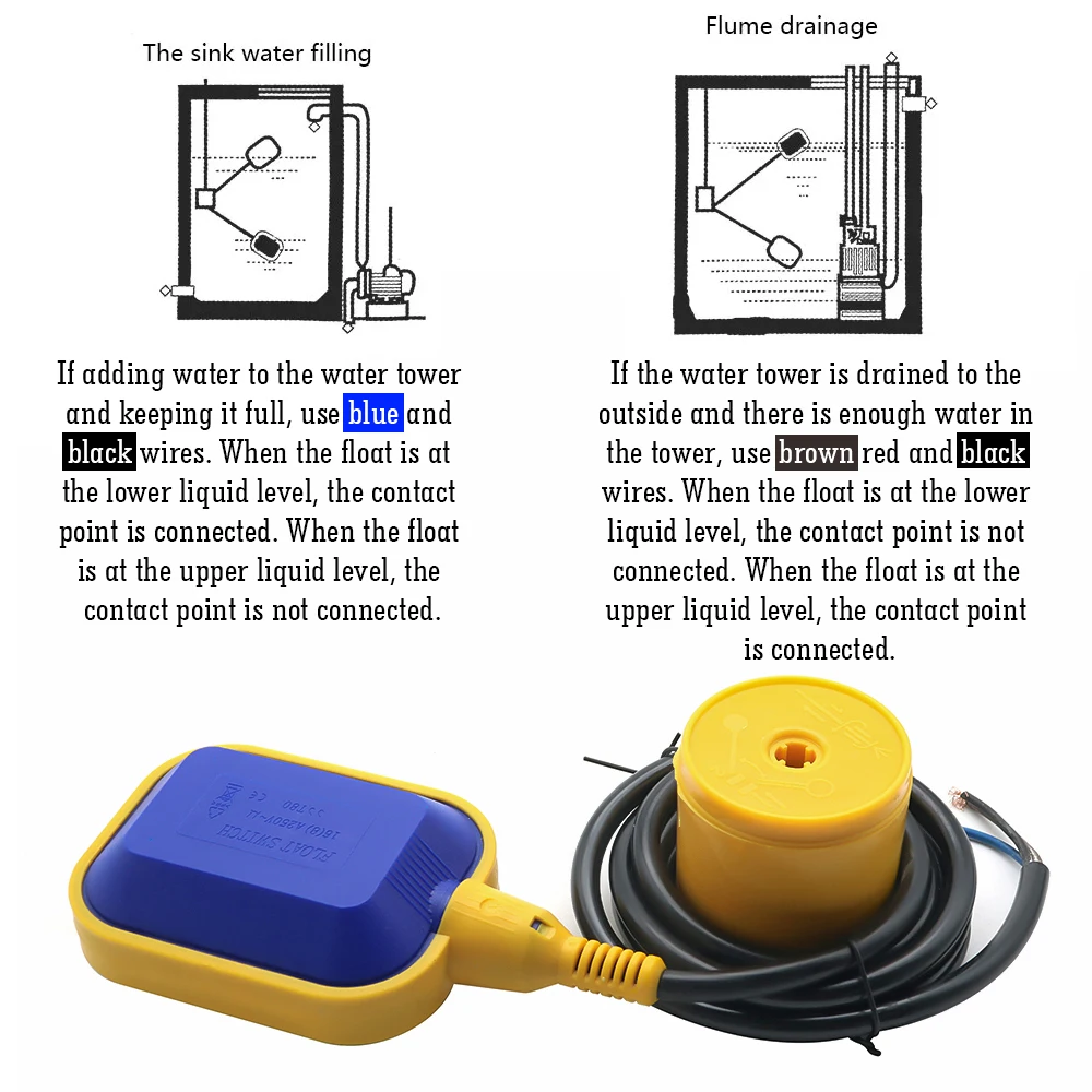 2M 3M 4M 5M Controller Interruttore a galleggiante Interruttori per liquidi Fluido liquido Livello dell\'acqua Interruttore a galleggiante Controller