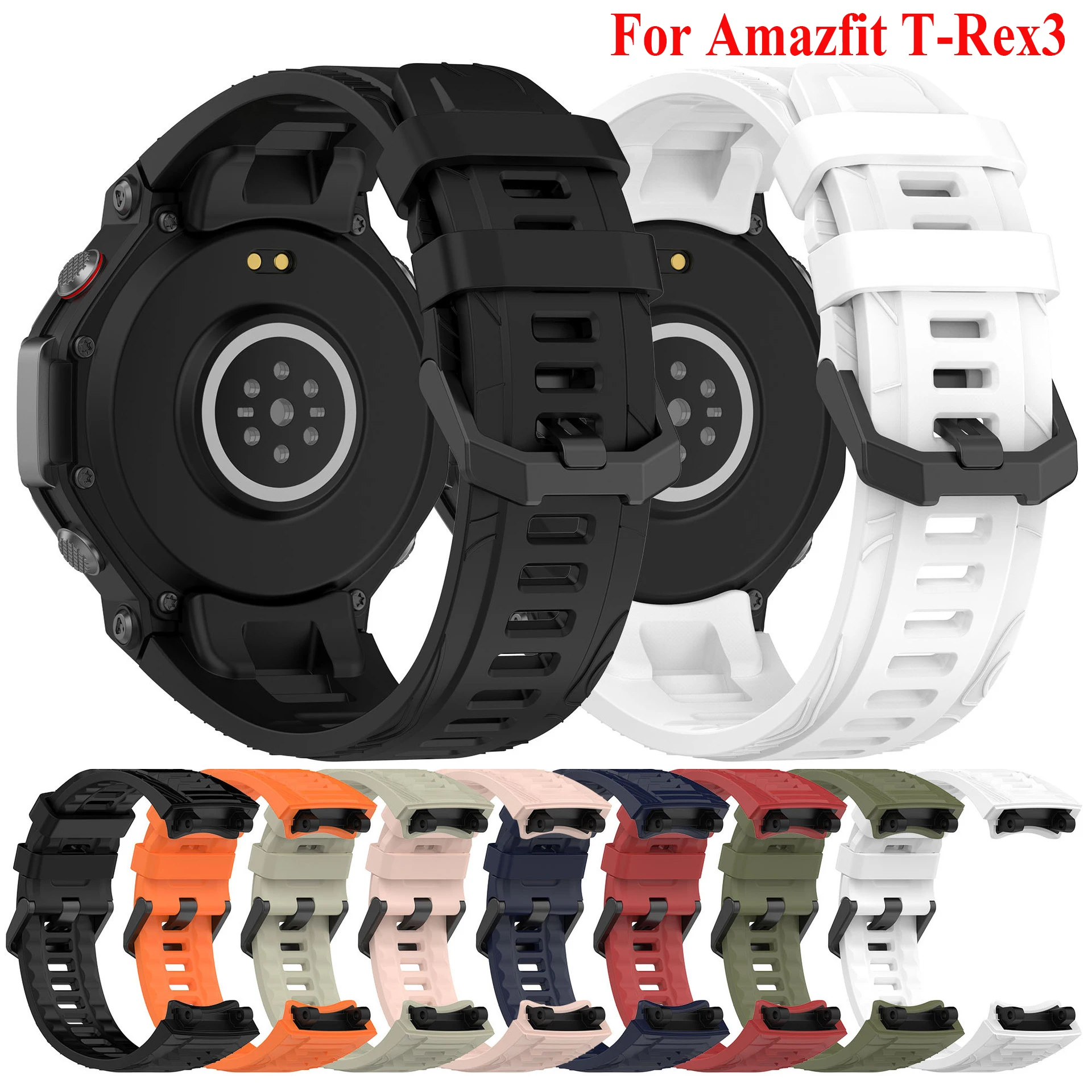 Soft Silicone Strap for Amazfit T-REX 3 Sports Band Correa Replacement Watch Band For Huami Amazfit TREX 3 Men Women Bracelet