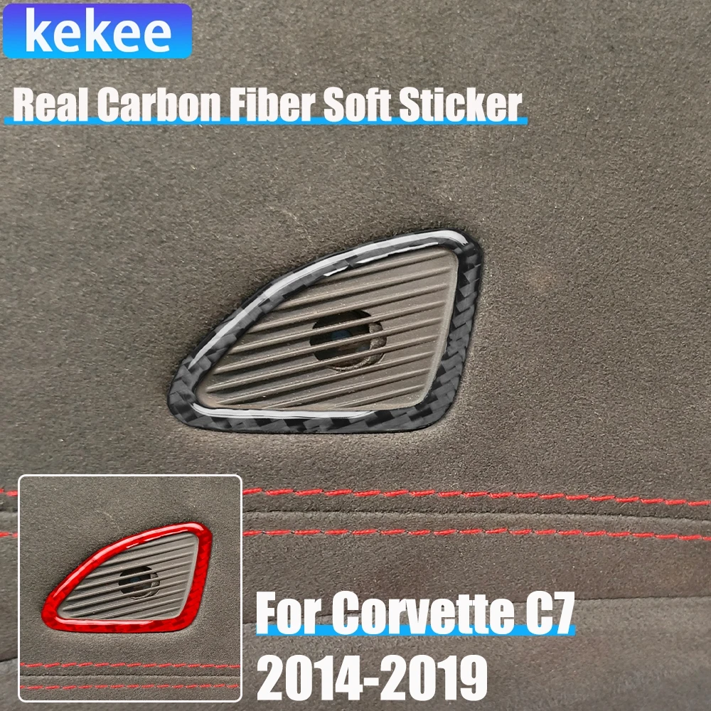 

Real Carbon Fiber Car Accessories Door Air Vent Trim Decorative Cover Soft Sticker For Corvette C7 LT1 Z06 ZR1 LT5 2014-2019