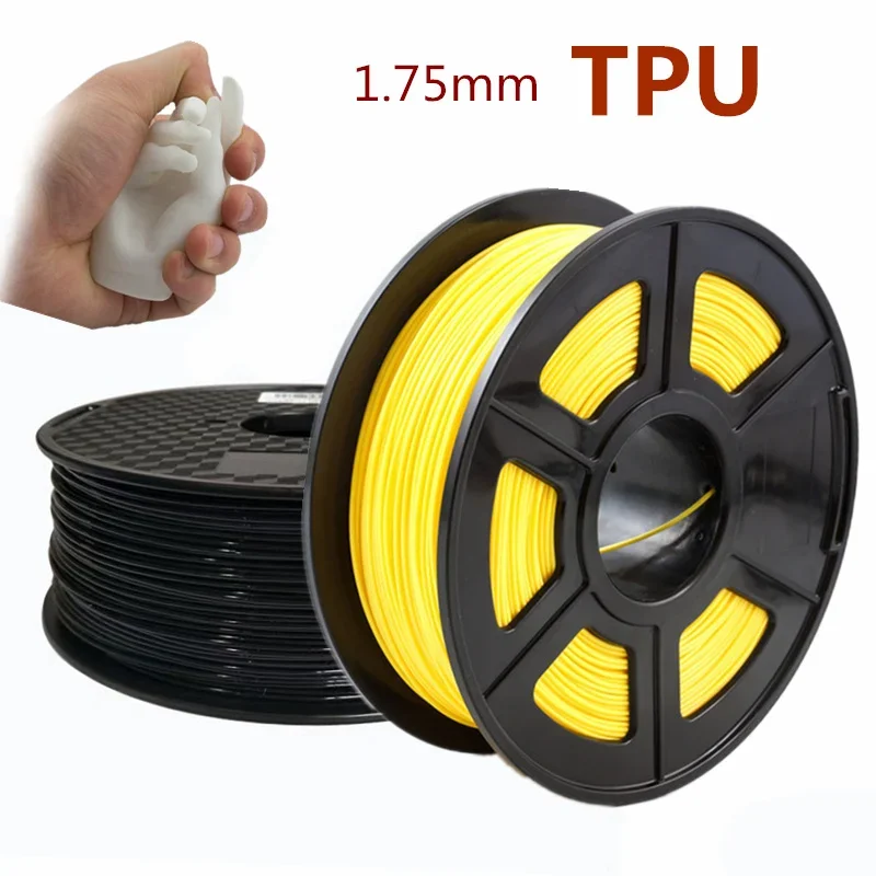 

1.75mm TPU Elastic Flexible 3D Printer Filament 95A Rubber Roll Flex 1kg 500g 250g Red Black Filament 3D Printing