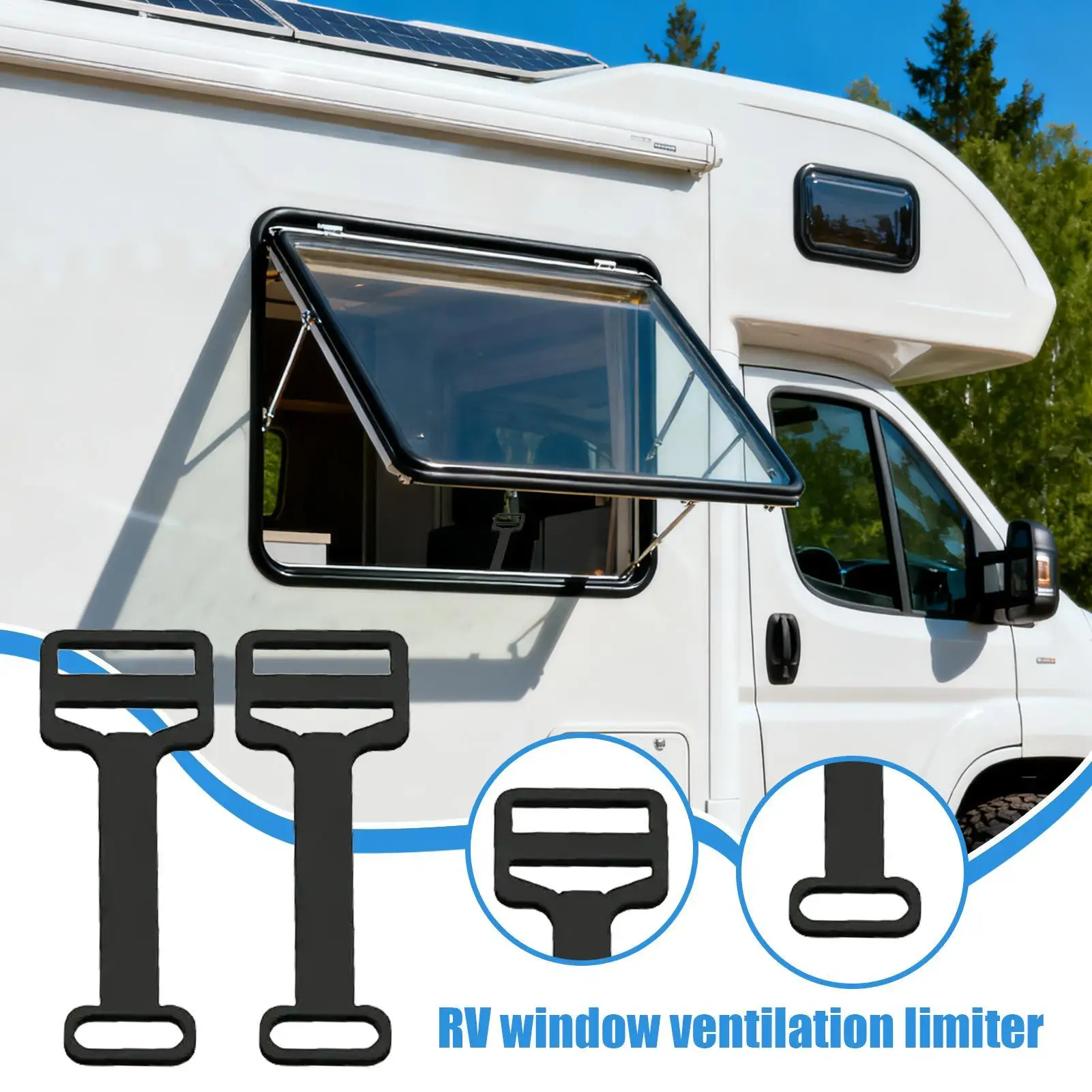2 قطعة محدد نافذة RV ، قفل مقيد التهوية لمقطورة السفر ، القافلة ، تدفق الهواء الآمن ومزلاج الأمان دروبشيبينغ