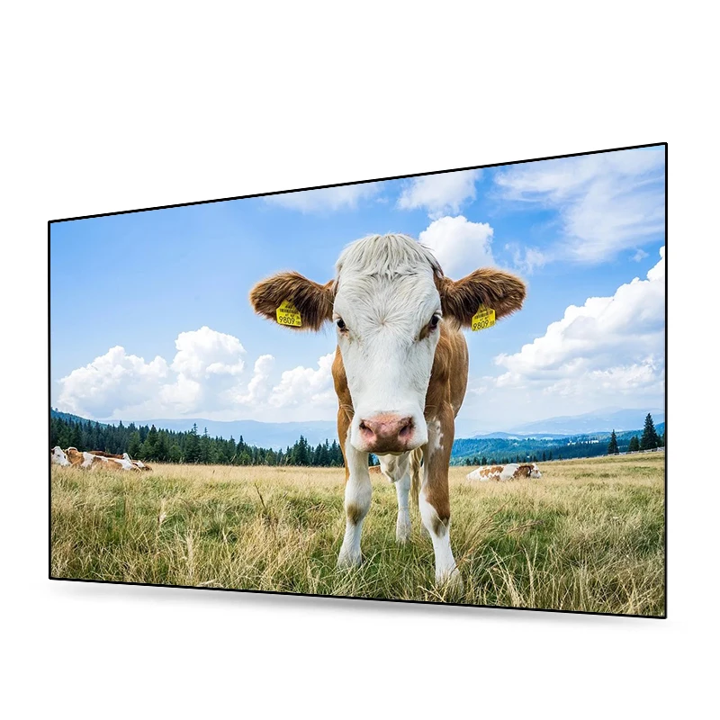 Fixed Frame Grey Crystal 150inch ALR Projector Screen Ambient Light Rejecting 1CM Ultra Narrow Bezel 4K 8K 3D Normal Projection