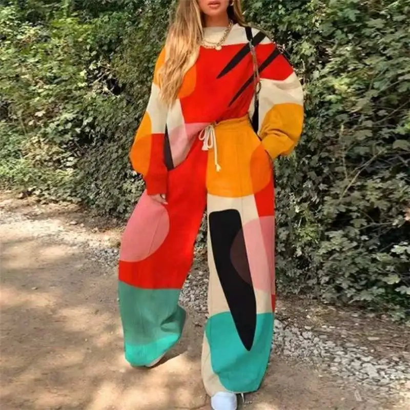 

Autumn Spring Casual Long Sleeve Pullover Tracksuits 2 Piece Sets Women Outfits Sweatshirt And Pants Suits