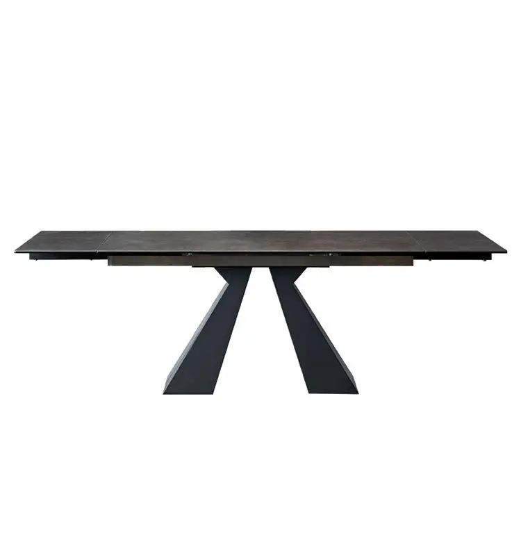 

Light Grey Modern Dining Room Furniture Luxury Matte Sintered Stone Extendable Dining Table 6 Seater 8 Seater