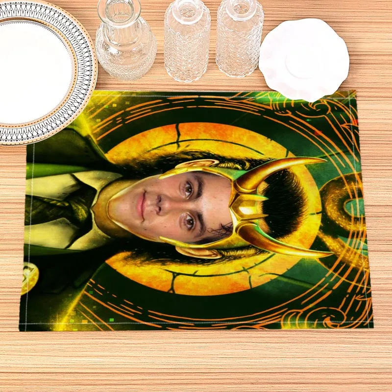 Dylan O’Brien Print Linen Dining Table Mats Alphabet Kitchen Placemat 30X40cm Coasters Pads Bowl Cup Mat