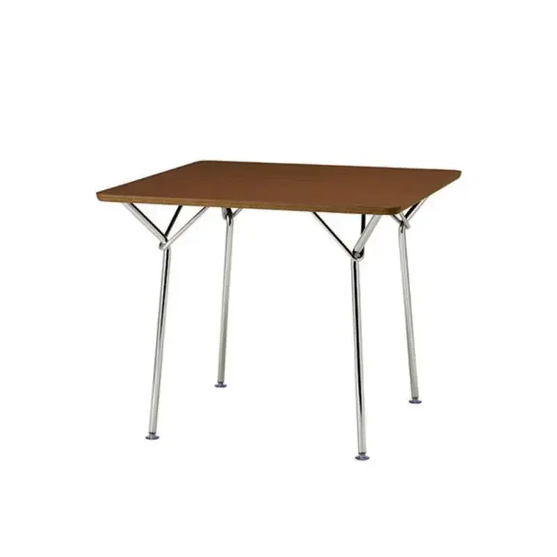 Nordic minimalist, wooden panel metal dining table, light luxury square island, restaurant milk tea shop, table