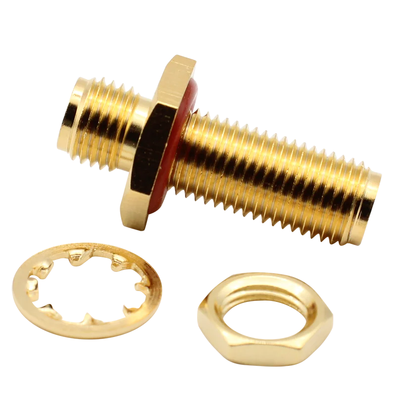 Radio Frequency Connector SMA-KKY SMA Waterproof Adapter 18G Double-pass Lengthened Nut Gasket Outer Screw Inner Hole