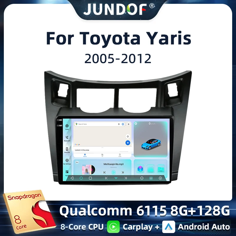 

Android 13 Qualcomm Car Stereo For Toyota Yaris 2005 - 2012 Wireless CarPlay Android Auto Multimedia Player Bluetooth FM GPS