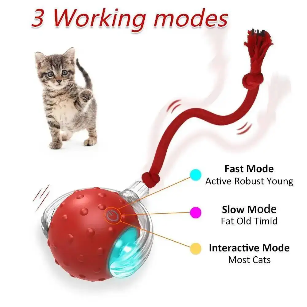 Interactive Cat Toy Ball with Bird Chirping Super Drive Cat Rolling Balls Motion Activated Sensor Pet Kittens Teaser Game Toys view 2