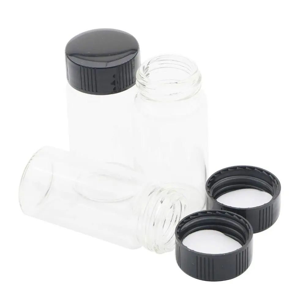 Clear Glass Sample Vials, Mini Empty Glass Bottles with Screw Cap Capacity 20ml (0.7 Oz), Pack of 20