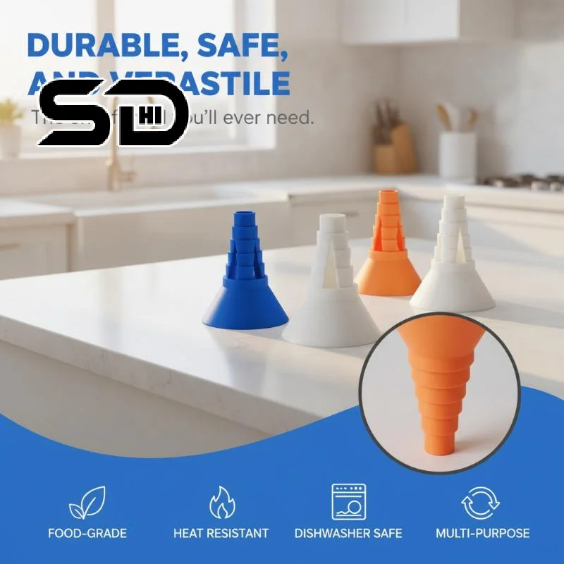 Multi Size Bottle Funnel Adapter Liquid Transfer Connector For Oil Detergent Soap Craft Fluid Pouring
