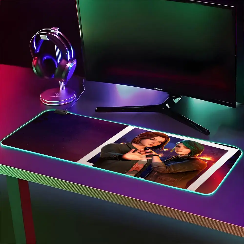Life Is Strange Mouse Pad RGB Gaming Mouse Pad Desk Mat HD Gamer Large LED Light XXL MousePads