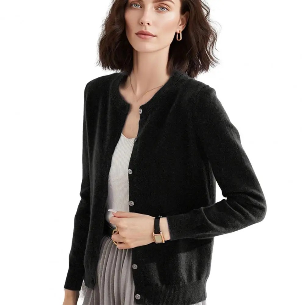 

Женский свитер Пальто Формальный свитер Элегантный женский вязаный свитер Пальто с круглым вырезом и длинными рукавами на каждый день Модно