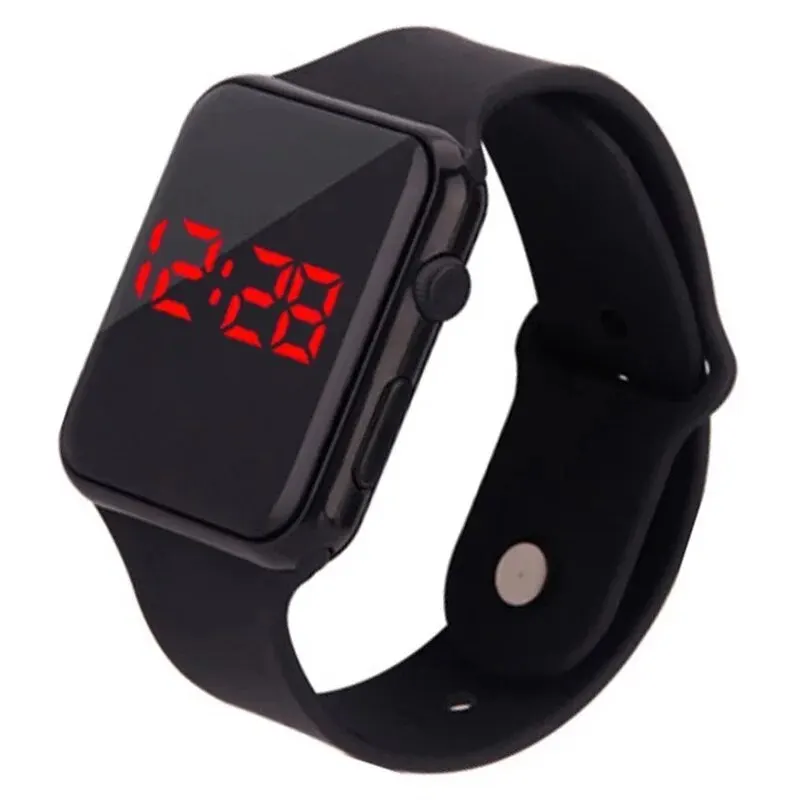 Men Women LED Silicone Band Digital Watch Gifts for Children Kids Universal Gender Sport Watch Time Display Wristwatch