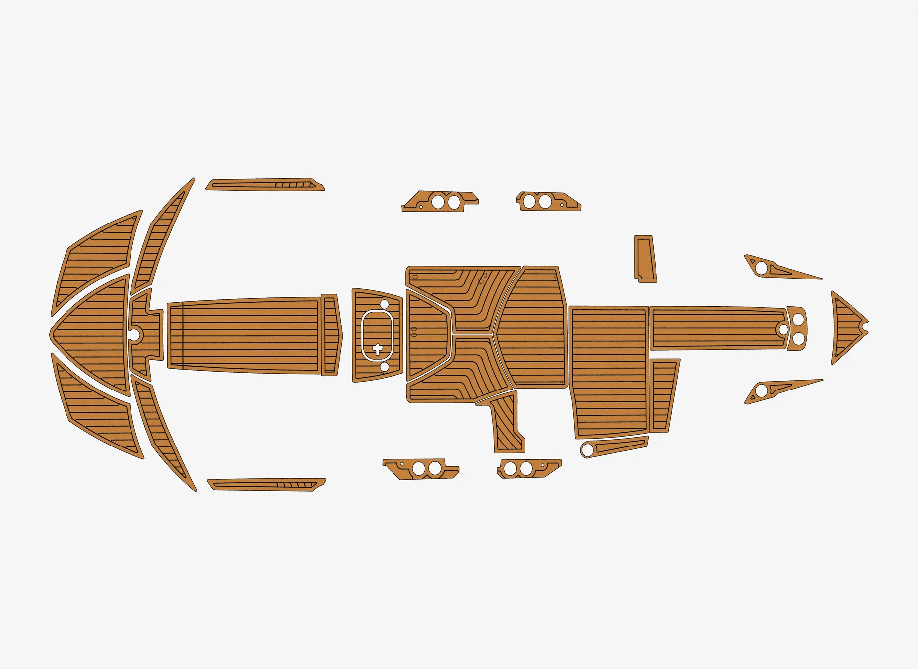 

Нескользящий коврик из морского искусственного тикового EVA - 2014-2018 Nautique 210 Самоклеящаяся подкладка для палубы лодки 1/4 дюйма (6 мм) для кабины и палубы