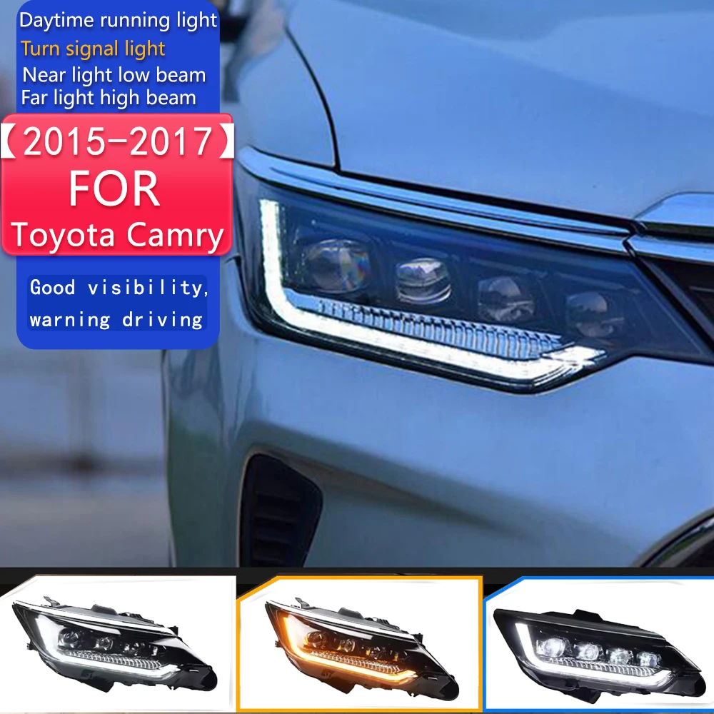 

Стайлинг автомобиля для фар Toyota Camry 2015-2017 Camry V55, светодиодные фары DRL, светодиодные линзы, автомобильные аксессуары