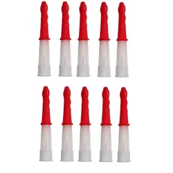 Juego de boquillas de calafateo, tapa de sellado de punta de pegamento de calafateo de ahorro, herramienta de manga a prueba de fugas, color rojo, 10 unidades