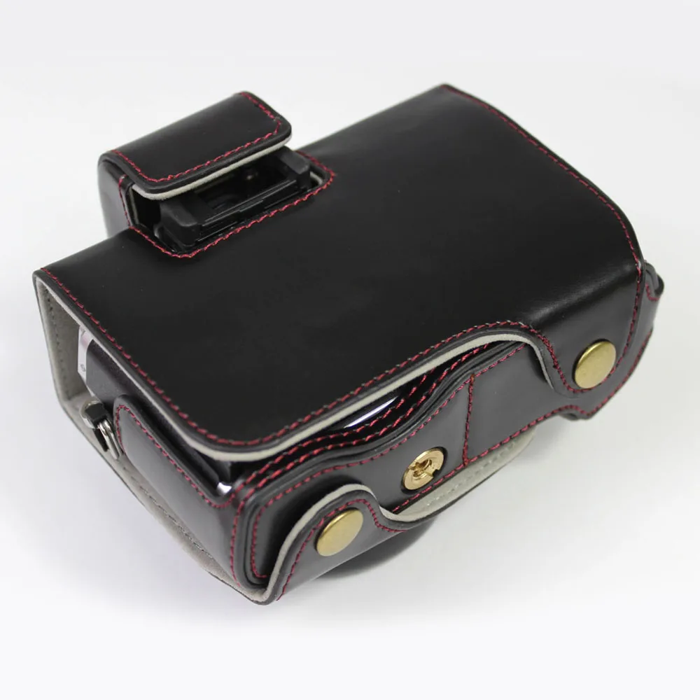 HQ レザーカメラケースバッググリップストラップオリンパス OM-D E-M10