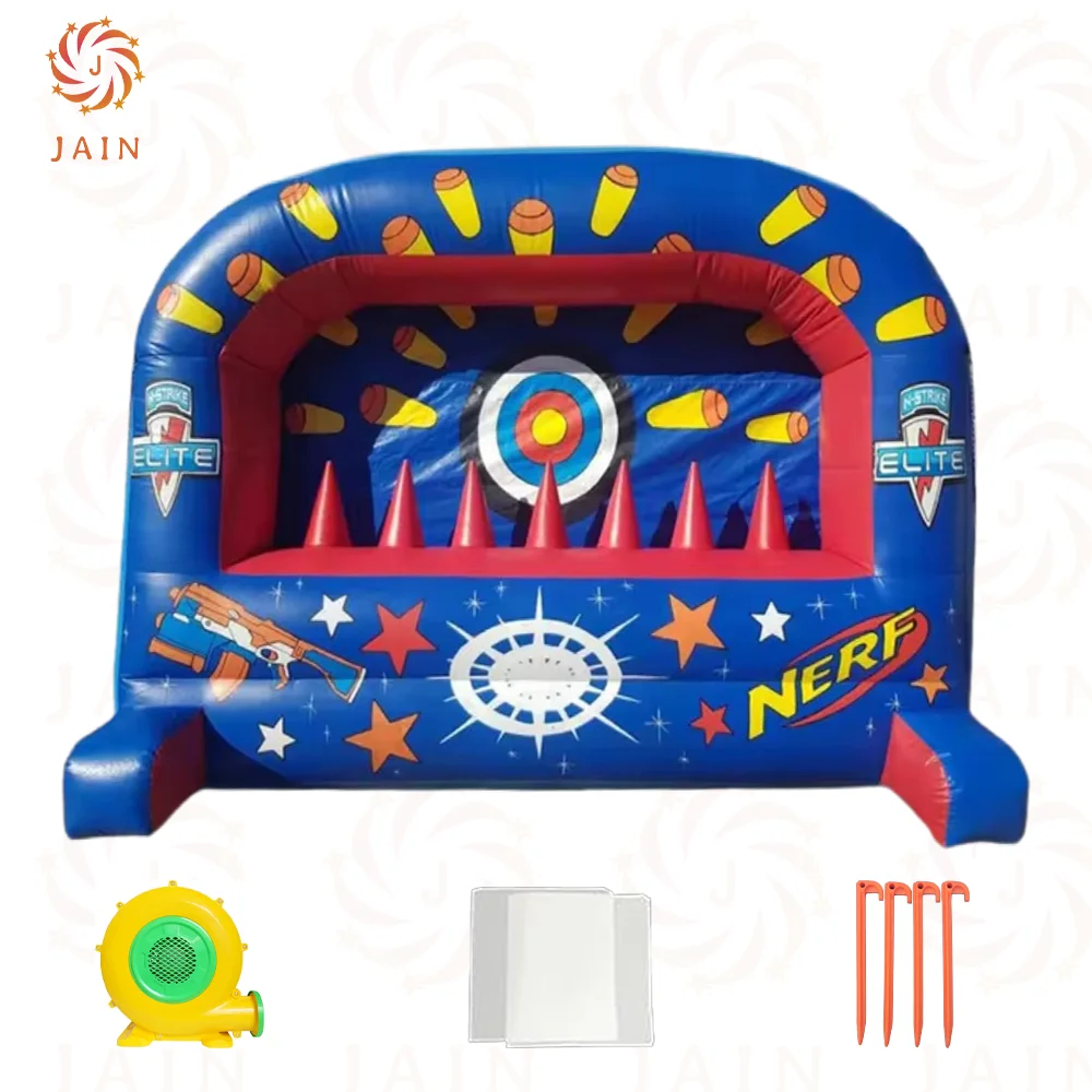 Juegos interactivos inflables, juego de dardos, juegos de tiro inflables, campo de tiro inflable Nerf para carnaval al aire libre