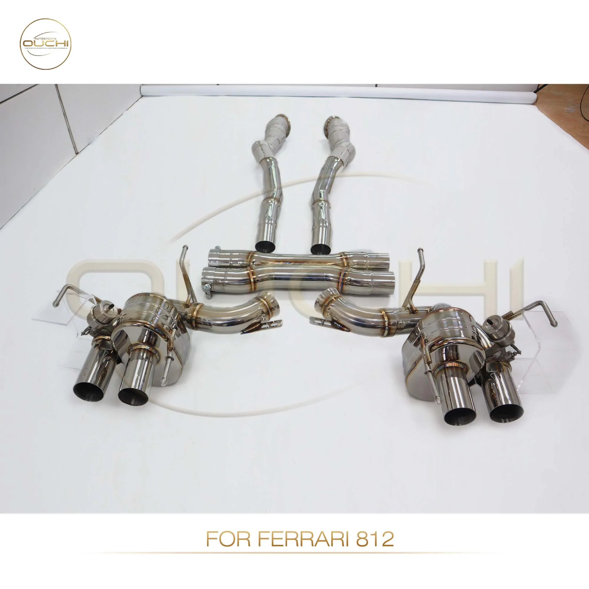 OUCHI Stainless steel Exhaust System Performance Catback Full exhaust for Ferrari 812 With Valves And Middle Pipe