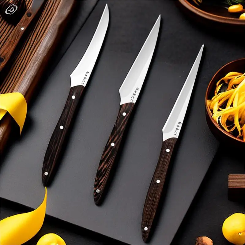 Food Carving Knife 3-piece Set Chef Carved Fruit Decorative Knife Professional Food Carving Sharp Solid Wood Handle Utility Tool