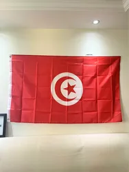 Tunisia Tunisie TUN TN Flag 90X150cm 3x5FT Polyester A Red Star And Crescent Tunisian National Flags For Decoration