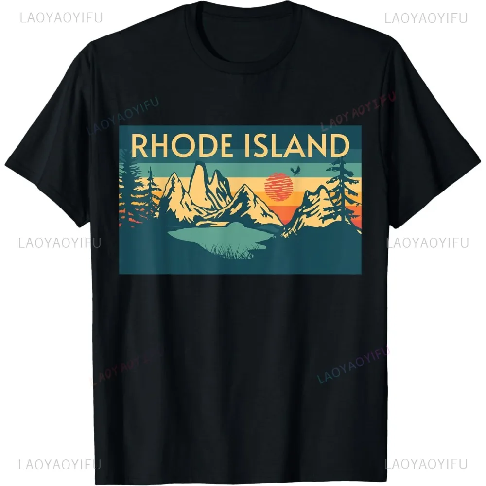 Vintage Rhode Island Graphic Printed Man T-Shirt Casual Fashion Loose Hip Hop Women Tshirt Streetwear Short Sleeve Y2k Tees