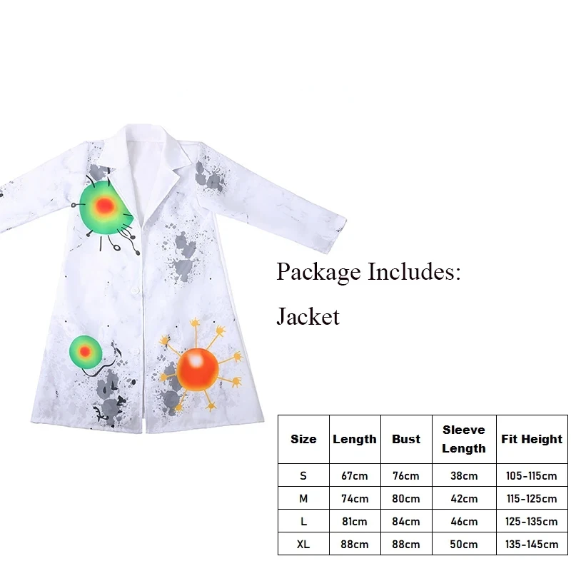 وصل حديثًا لعام 2025 معطف المختبر للأولاد فستان الهالوين زي عالم مهذب للأولاد
