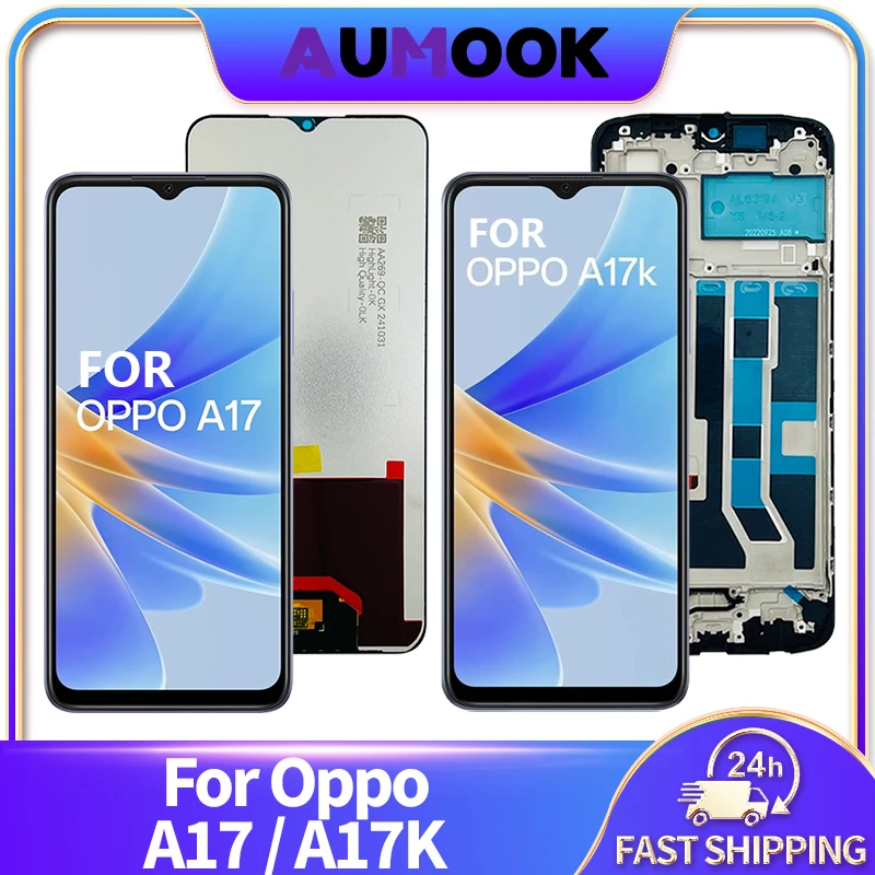 Pantalla LCD de 6.56" para OPPO A17/A17k, con táctil y digitalizador, con marco CPH2477/CPH2471, repuesto