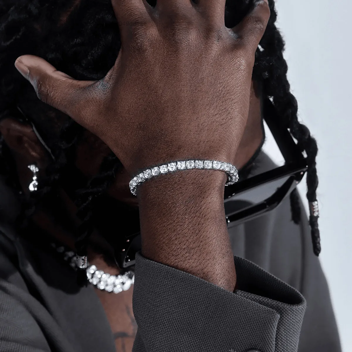 S925 necklace Moissanite Hip Hop Bling Tennis Chain (15-20cm) Unisex Perfect for Daily Wear Graduation and Gifting Tennis Cha