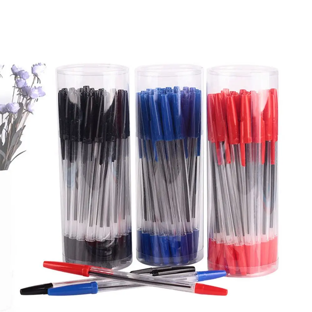 1mm Ballpoint Pen Ball Point Pens Kids School Office Supplies Longlasting 3Colors 5/10PCS