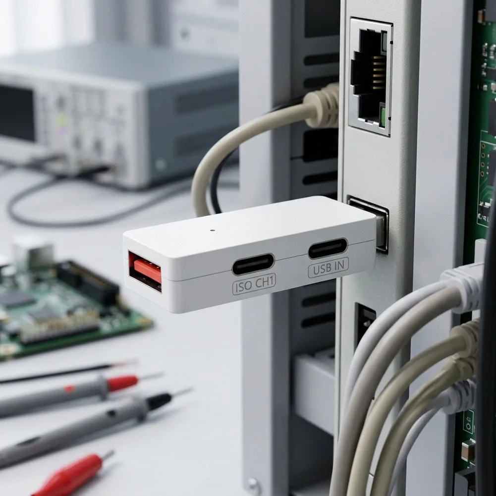 USB 2.0 High-Speed Isolator HUB23 480Mbps Full-Speed Data Transfer with 2000V Ground Isolation for Measuring Equipment