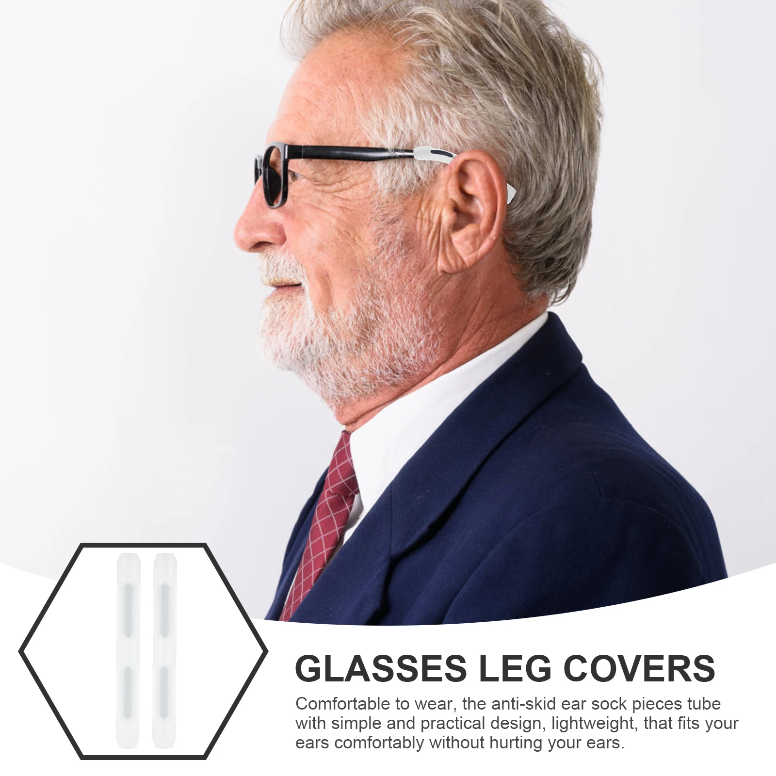 

Eyeglass Ear Grips Flexible Durable Silicone Glasses Ear Cushions Lightweight Comfortable For Sports Outdoor Activities