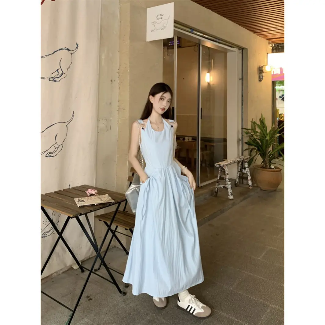 

Sweet And Fresh Mid Length Dress For Women In Summer, Slim And Sleeveless Dress