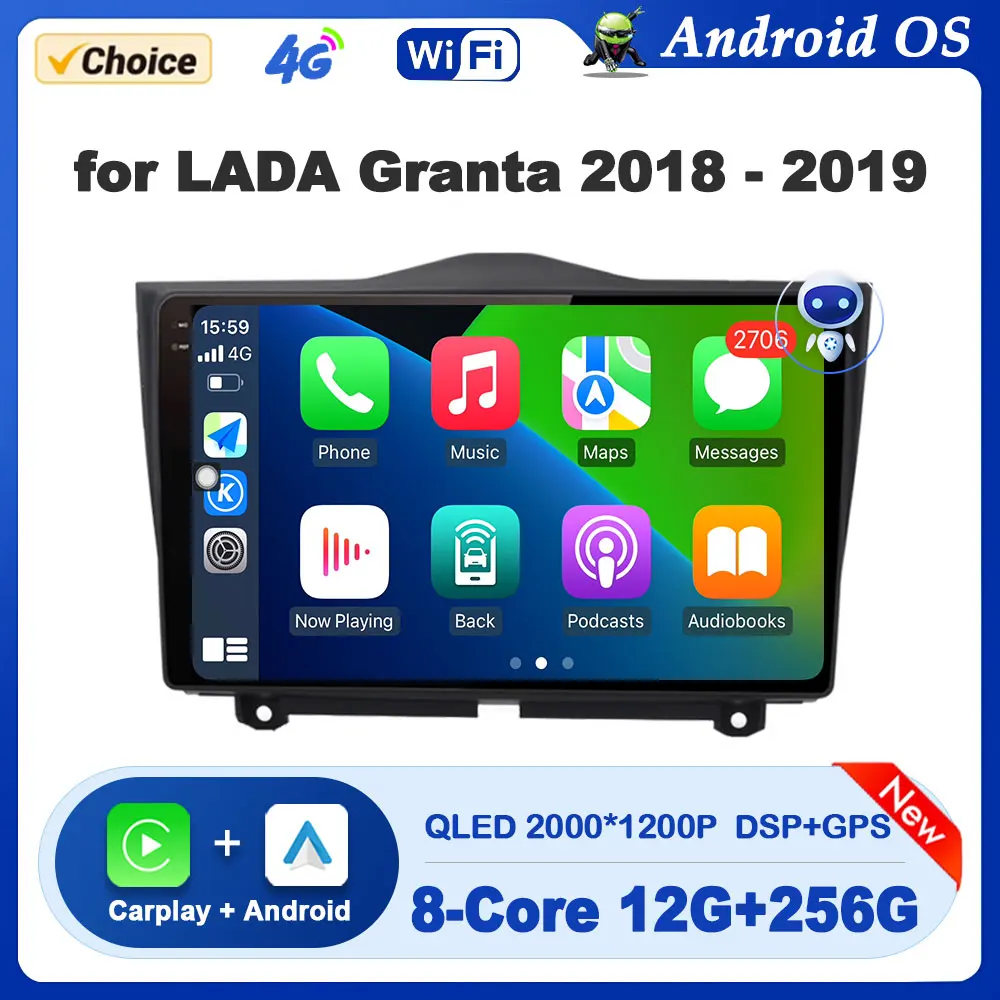 

Android System GPS Navigation DSP Stereo for LADA Granta 2018 - 2019 Car Radio Multimedia Player Bluetooth 4G QLED Touch Screen