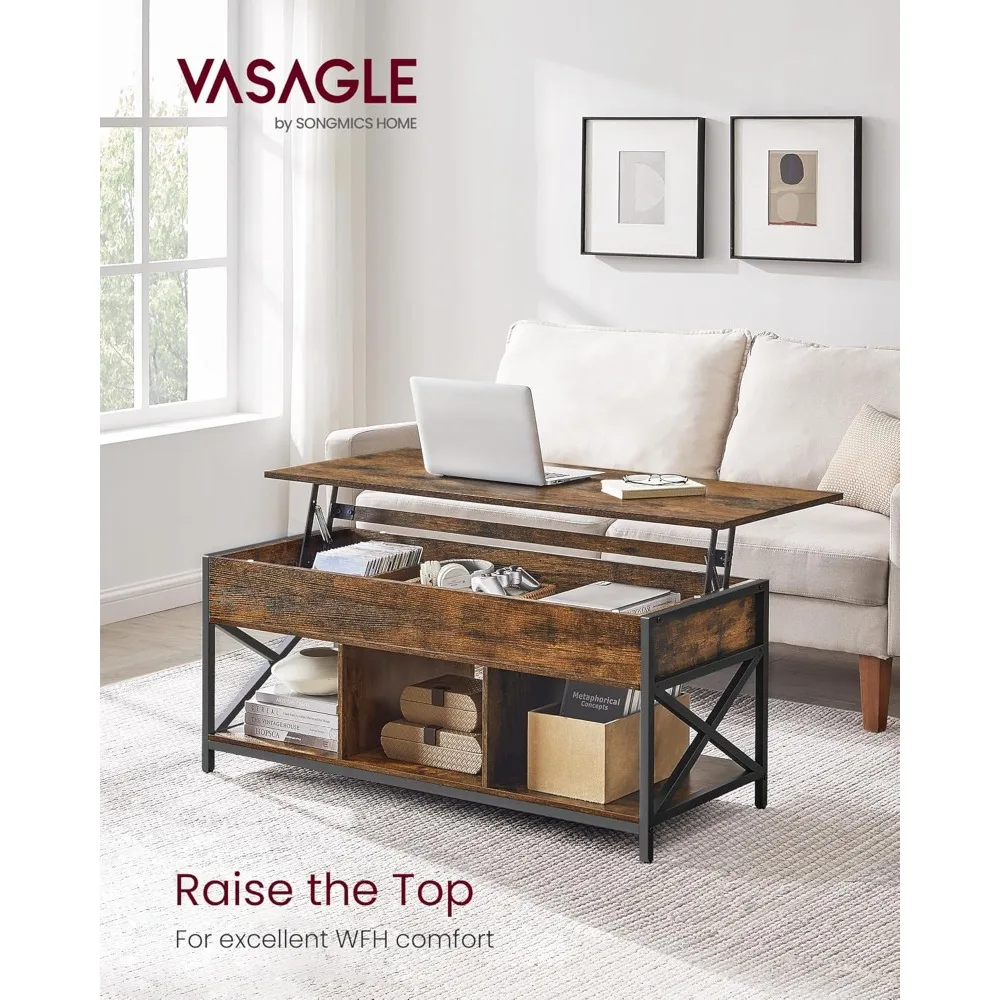 リフトトップコーヒーテーブル、収納棚付きリフトコーヒーテーブル、隠しコンパートメントとリフトトップ、リビングルーム、オフィス用