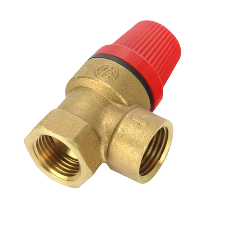 

Pressure Relief Safety Valve For Solar Water Heater Installation Gold Red Internal And External Threads DN15 And DN20 Compatible