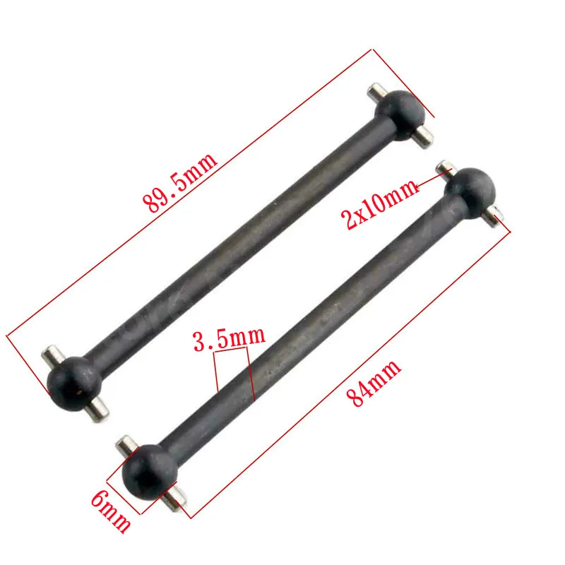 RC 1/10 4WD 버기 자동차 몬스터 트럭, HSP 08059 08029, 도그본 89.5mm, X2PCs, 2 개