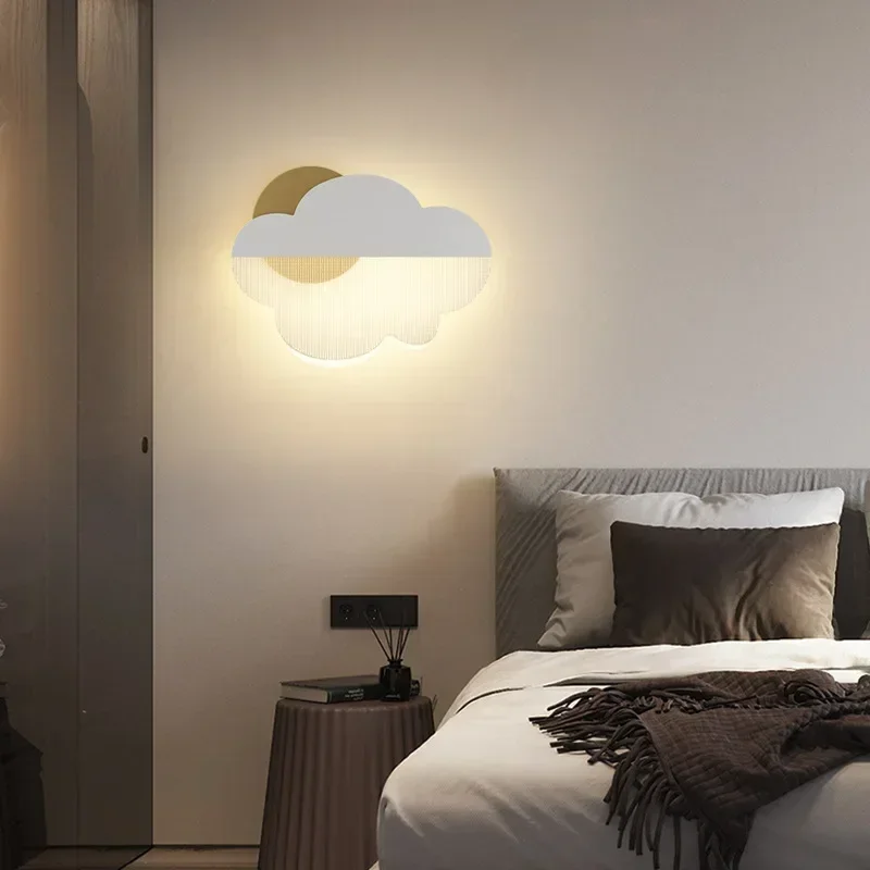 Cloud Shape LED Wall Sconces Acrylic Bedroom Bedside Wall Lights Surface Mount children's Room Lamp Atmosphere Decoration