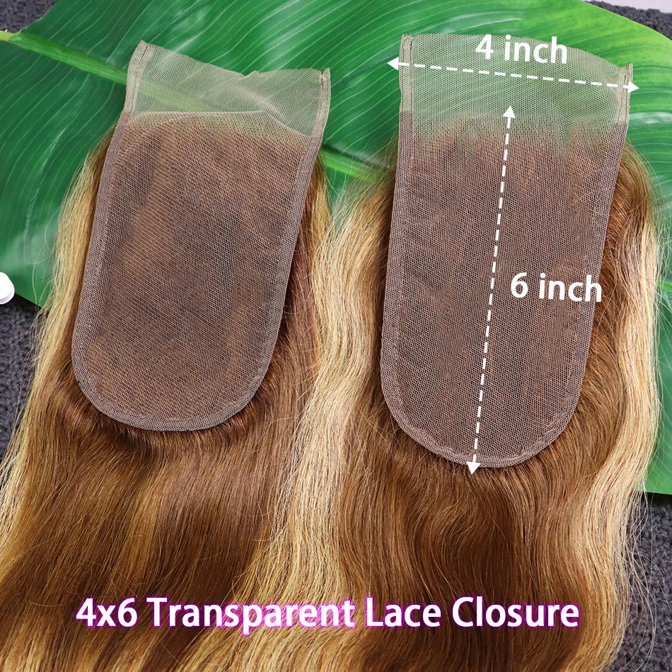 

P4/27 Выделенный цвет, прямые 4x6, прозрачные кружевные застежки, 100% человеческие волосы, предварительно выщипанные отбеленные узлы, невидимое кружево для женщин