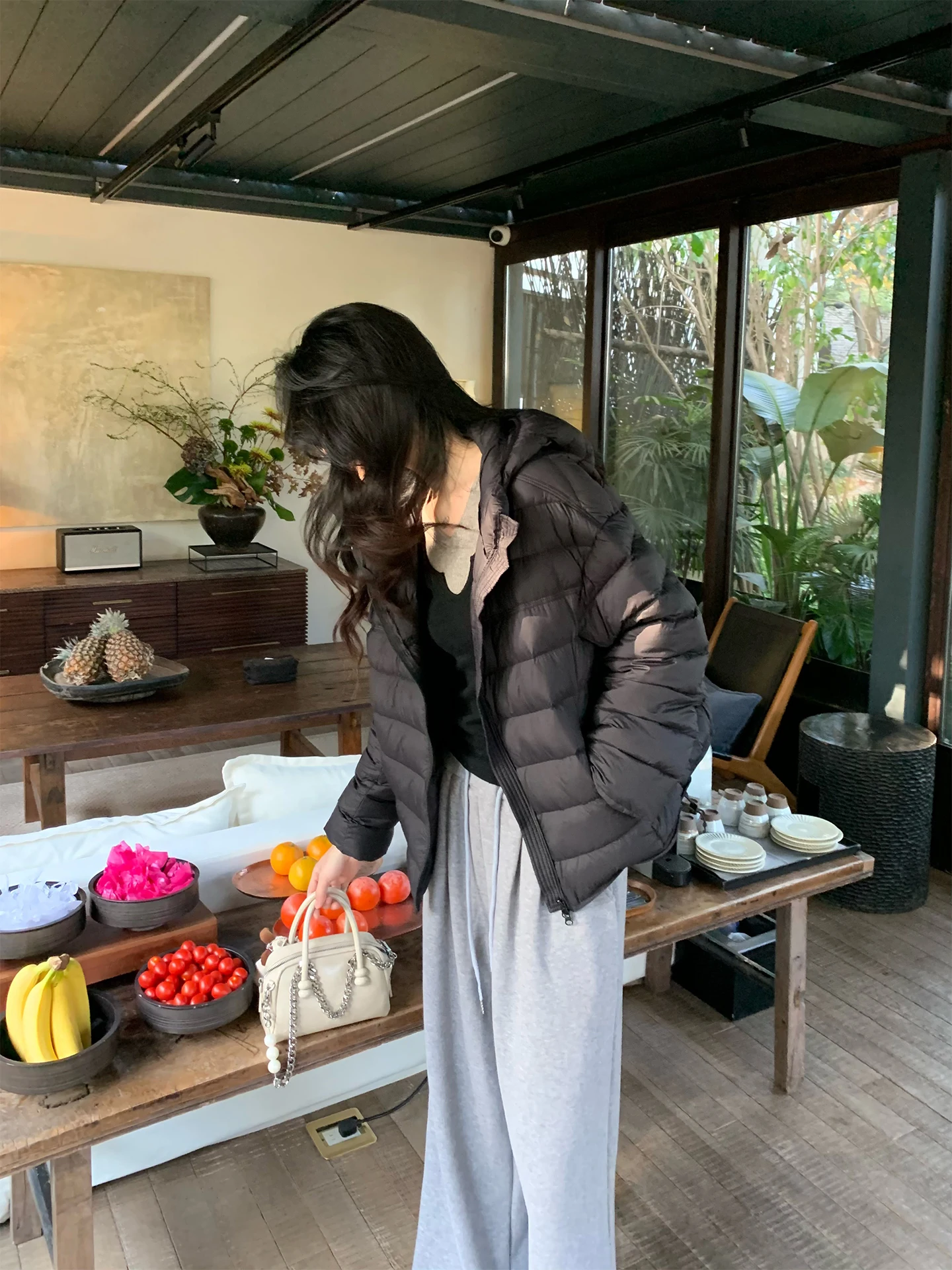 

Norain White Hooded ort Lightweight Warm Women's down Jaet Winter Faion Casual Sle Polyester Fiber Filling BaoHa