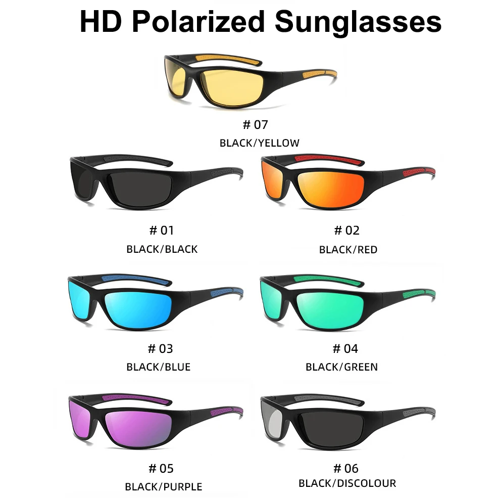 

Men Sports Wide Temple Wrap Polarized Sunglasses Women Anti-UV Windproof Glasses, Ideal for Driving Fishing Cycling Running