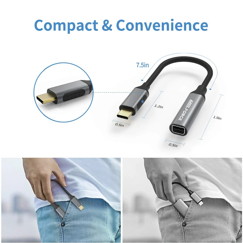 Адаптер порта mini DisplayPort USB Type-C 4K60HZ Mini DP для дисплеев Apple LED Cinema с мини Displayport (24 дюйма и 27 дюймов)