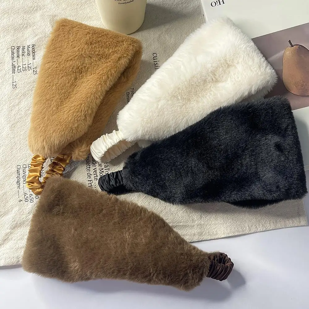 

1pc New Retro Winter Plush Headband Women Warm Elastic Fluffy Headband Head Scarf Bandana Head Band Hair Accessories Headwear