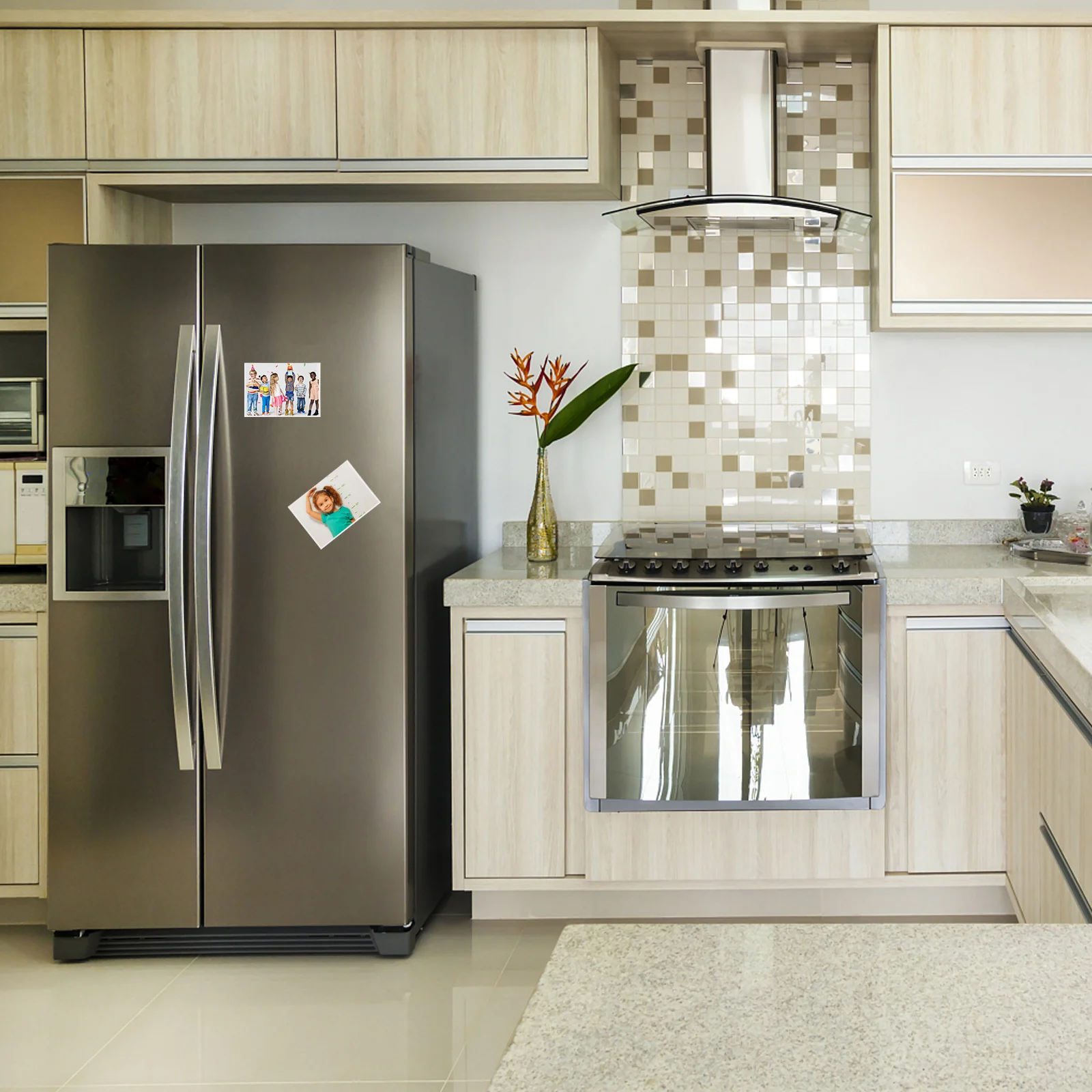 

2Pcs Magnetic Photo Frame for Refrigerator Waterproof Strong Hold Easy Clean Multi-Functional Picture Frame Gift Idea