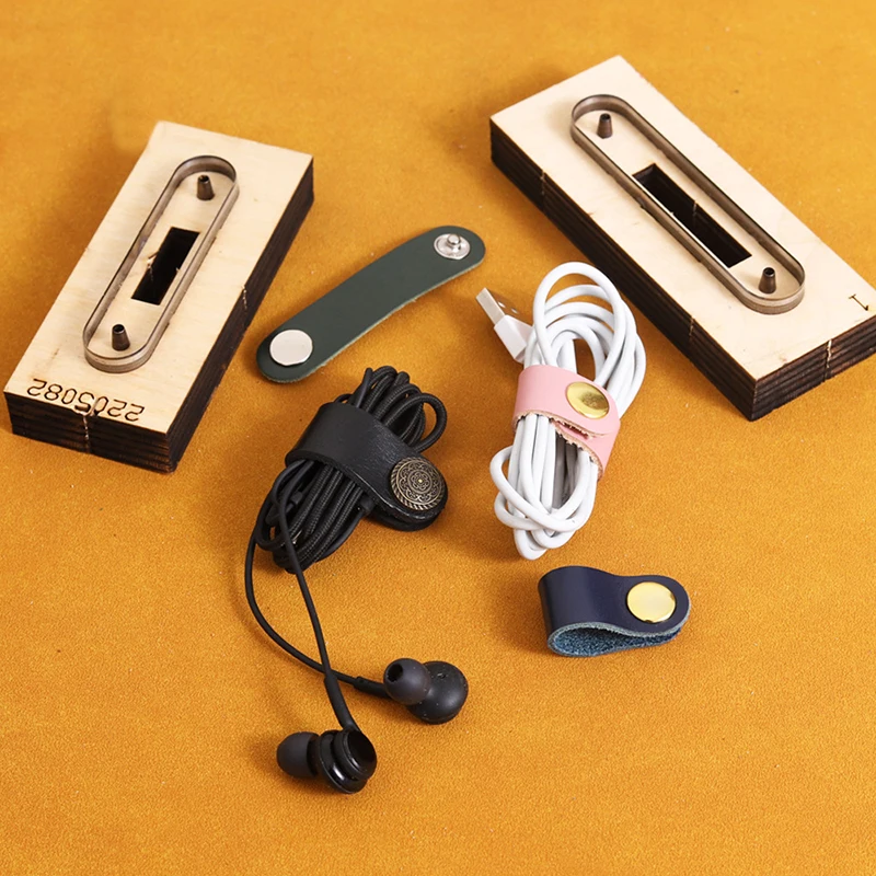 [YU]1Pcs Leather Craft Template Cutter Data Line USB Cable Earphone Wire Organizer Storage Buckle Die Cutter Knife Mould