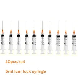10pcs/lot 3ml 5ml luer Syringes +32Gx4mm 6mm 8mm 13mm 30Gx4mm Painless Beauty Ultrafine Eyelid Tools Tattoo needles