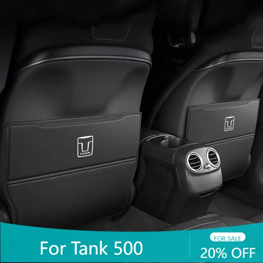 

Для Great Wall TANK 300 500 2022 2023 2 шт., защитная накладка на спинку автомобильного сиденья, кожаные автоаксессуары